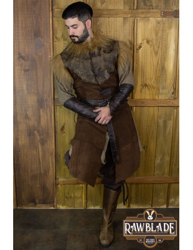 Cuera larga halcón Jerkin, estilo vikingo