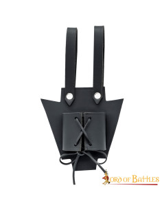 Tahalí medieval de cuero negro para dagas o espadas
