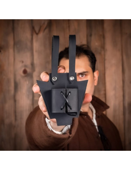 Middeleeuwse zwart lederen baldric...