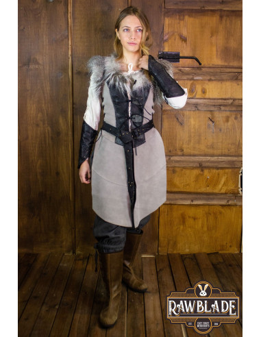 Cuera larga Búho Jerkin para mujer, estilo vikingo