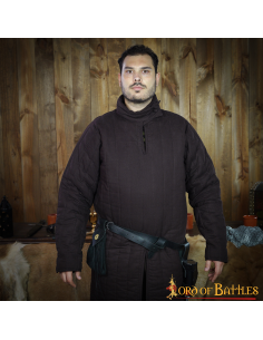 Polstret middelaldergambeson type 8 med lukket krave