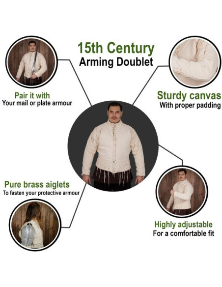 Ecru functioneel vest s. XV, met veters