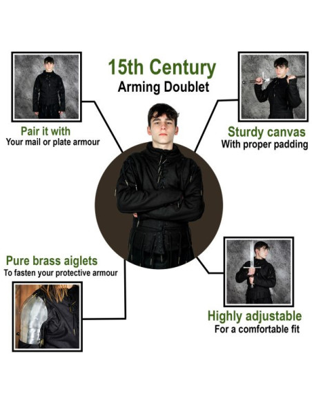 Functioneel zwart vest s. XV, met veters