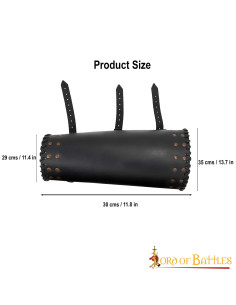Viking scheenbeschermers echt zwart leer met studs 2