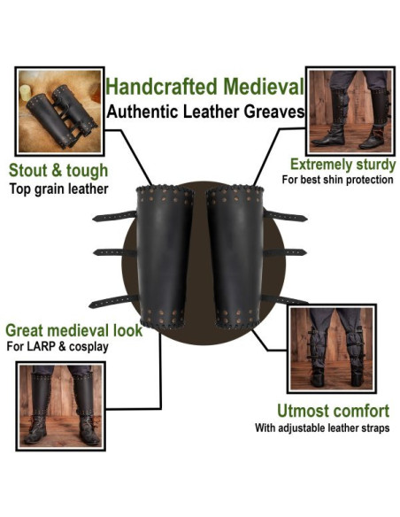 Wikinger Beinschienen aus echtem...