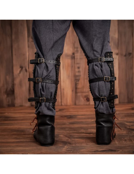 Vikingegrever i ægte sort læder med...