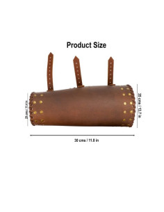 Grebas vikingas cuero marrón genuino con tachuelas 2