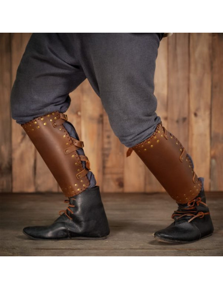 Vikingegrever i ægte brunt læder med...