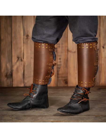 Vikingegrever i ægte brunt læder med...