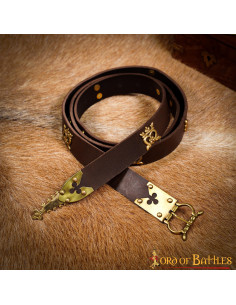 Bruine Gothic Knight riem met messing details