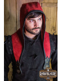 Set Hood + Akku-Maske aus Leder - Rot