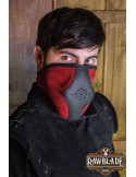 Set Hood + Akku-Maske aus Leder - Rot