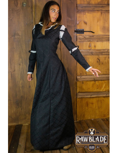 Vestido medieval mujer Negro-Rojo ⚔️ Tienda-Medieval