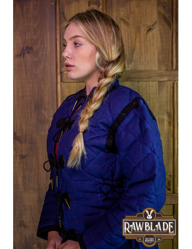 Volledige middeleeuwse wambuis vrouw Morgause - Blauw