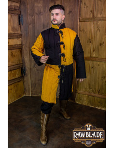 Middeleeuwse Gambeson Henry - Geel en Zwart