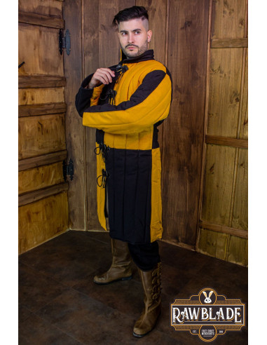 Middeleeuwse Gambeson Henry - Geel en Zwart