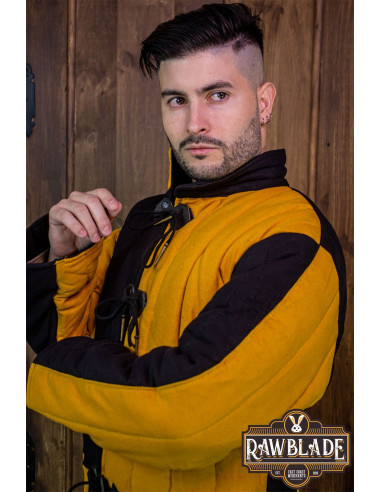 Middeleeuwse Gambeson Henry - Geel en Zwart