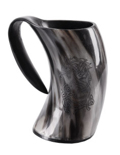 Jarra vikinga Fenrir el Lobo Nórdico, 650-800 ml.