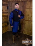 Middeleeuwse Gambeson Henry - Blauw en zwart
