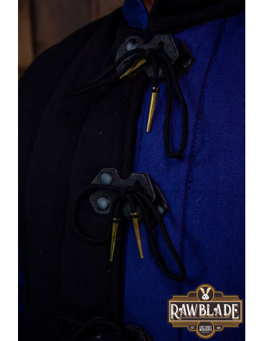 Middeleeuwse Gambeson Henry - Blauw en zwart