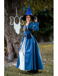 Vestido medieval azul-blanco modelo Larina 2