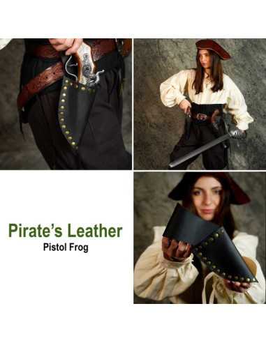 Tahalí pirata de cuero para mano derecha