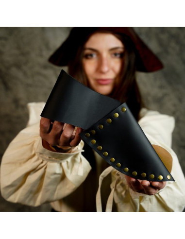Tahalí pirata de cuero para mano derecha