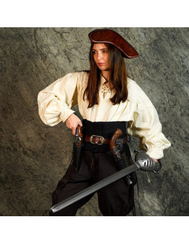 Tahalí pirata de cuero para mano derecha