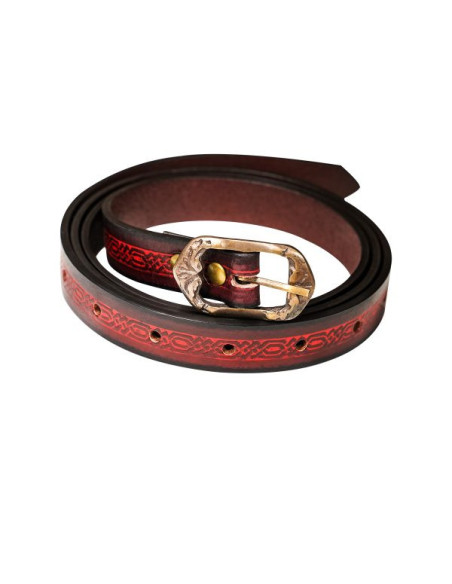 Cinturón medieval granate con diseño...
