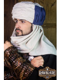 Vaishir tulband - wit en blauw