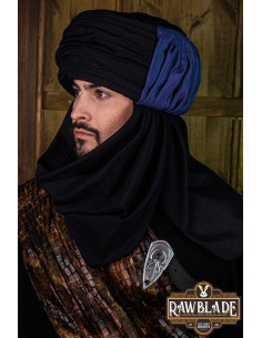 Vaishir tulband - zwart en blauw