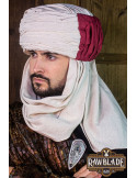 Vaishir tulband - wit en bordeaux