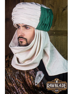 Turbante Vaishir - Blanco y Verde