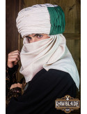 Vaishir tulband - wit en groen