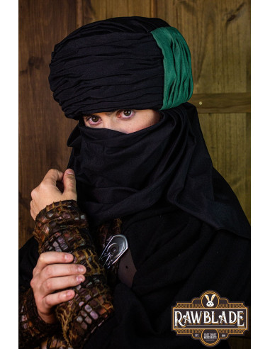 Vaishir tulband - zwart en groen