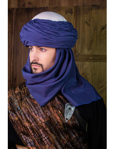 Azraq Arabische tulband - wit en blauw
