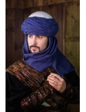 Azraq Arabische tulband - wit en blauw