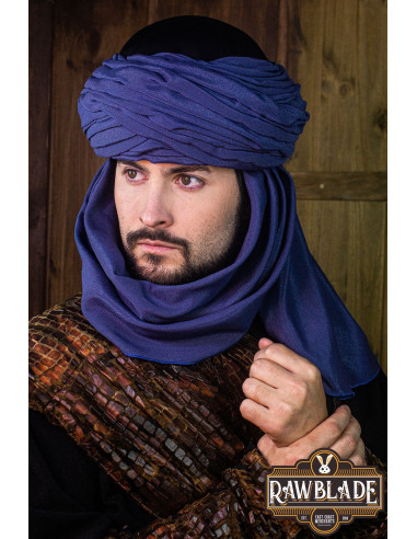 Azraq Arabische tulband - zwart en blauw