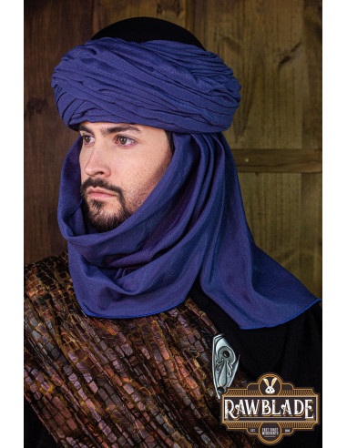 Azraq Arabische tulband - zwart en blauw