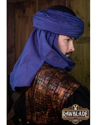 Azraq Arabische tulband - zwart en blauw