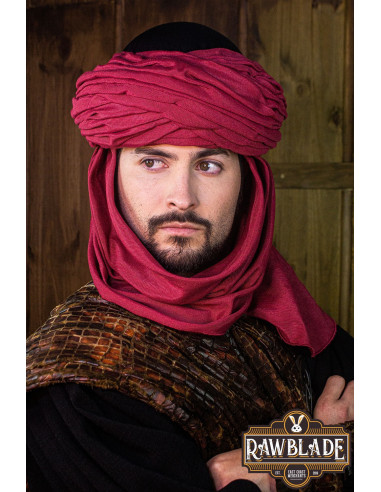 Arabische Azraq tulband - rood en zwart