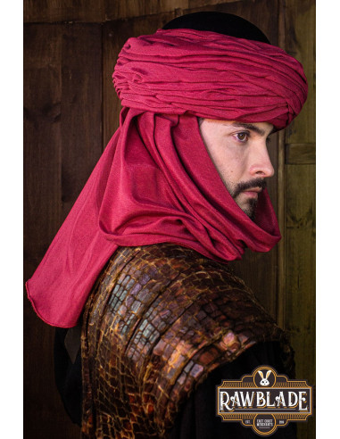Arabische Azraq tulband - rood en zwart