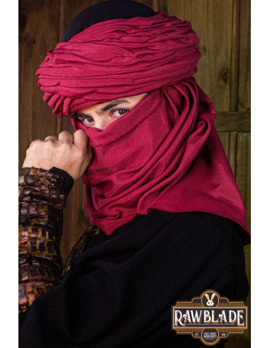 Arabische Azraq tulband - rood en zwart