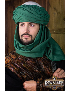 Azraq Arabische tulband - wit en groen