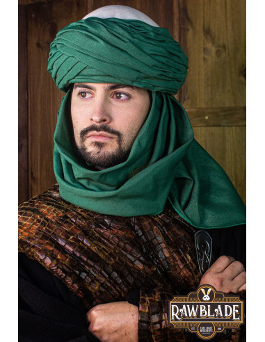Azraq Arabische tulband - wit en groen