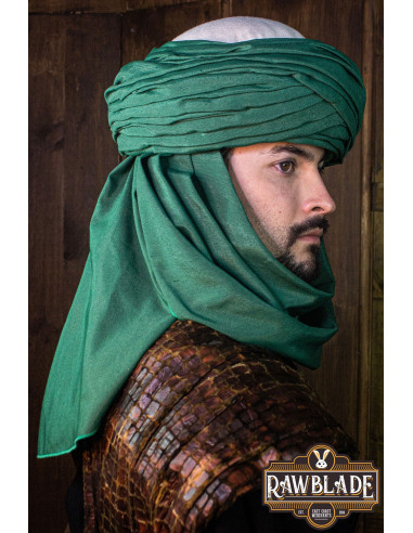 Azraq Arabische tulband - wit en groen
