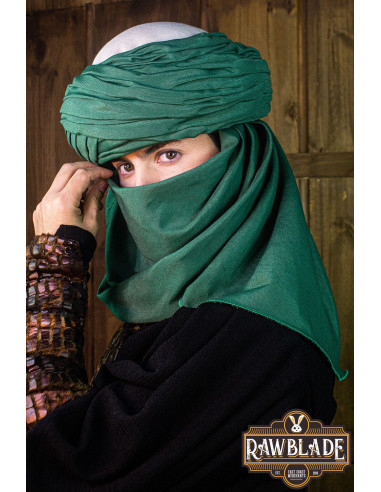 Azraq Arabische tulband - wit en groen
