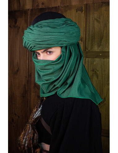 Arabische Azraq tulband-zwart en groen