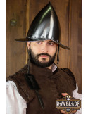 Casco morrión Pico de Aragón de conquistador español, siglos XV-XVI
