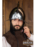 Casco morrión Castellón de conquistador español, siglos XV-XVI